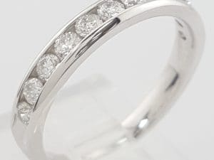 Round Diamond Channel Set 14k Wedding Band Ring 0.5 ct 3.2 mm