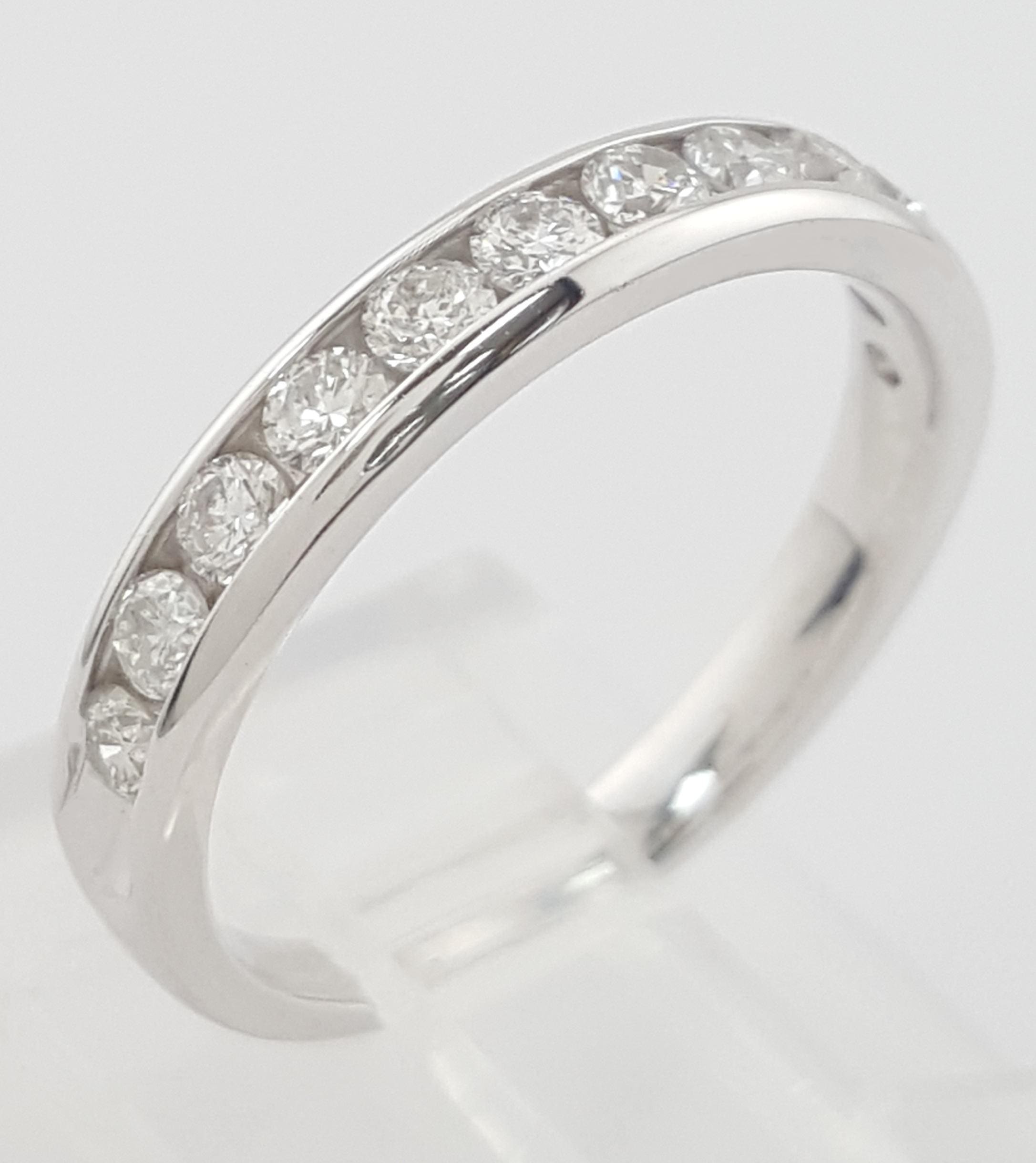 Round Diamond Channel Set 14k Wedding Band Ring 0.5 ct 3.2 mm