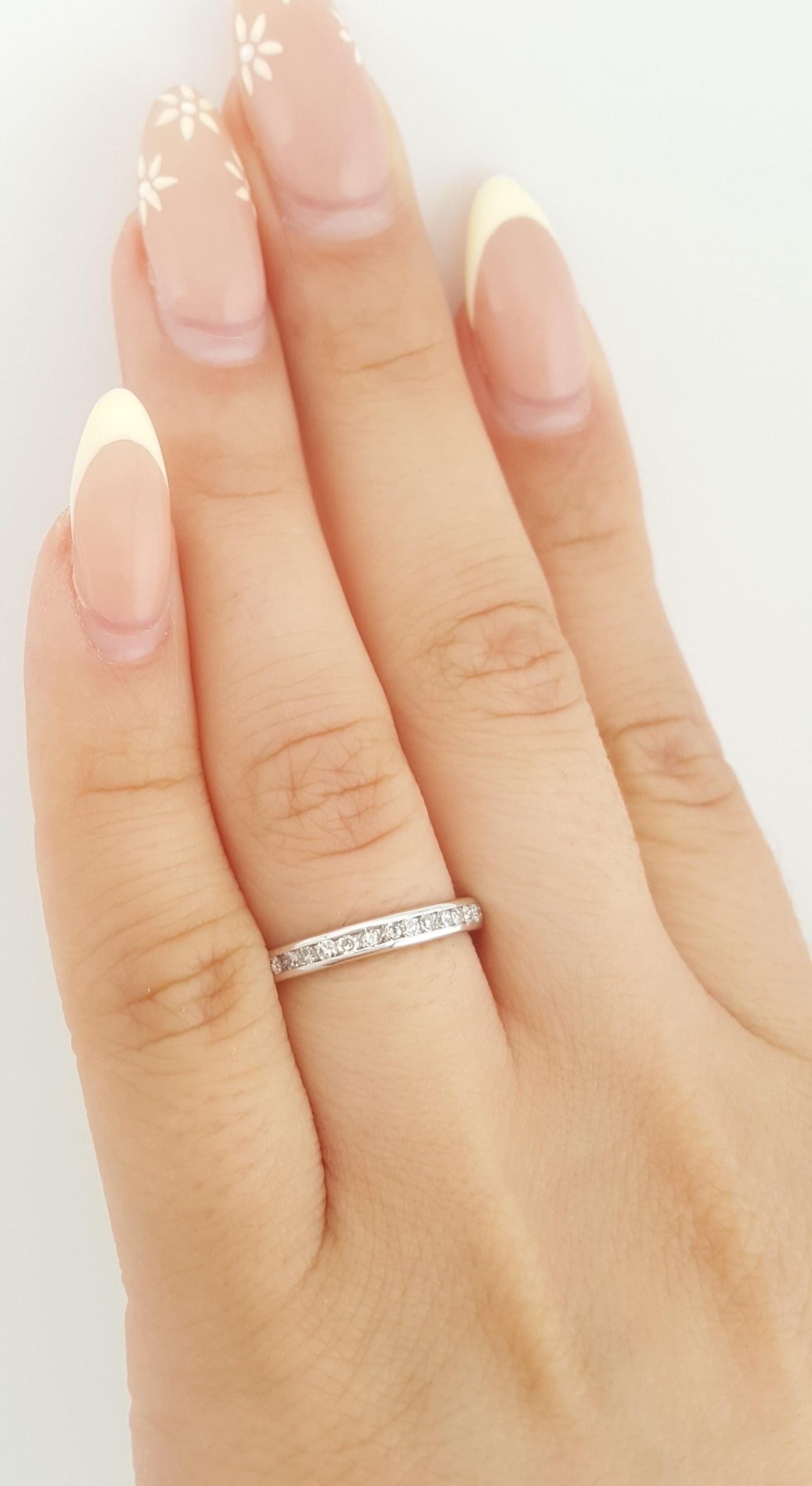 Vintage Single Cut Diamond Channel Set Eternity Wedding Band 0.55 ct 2.5mm