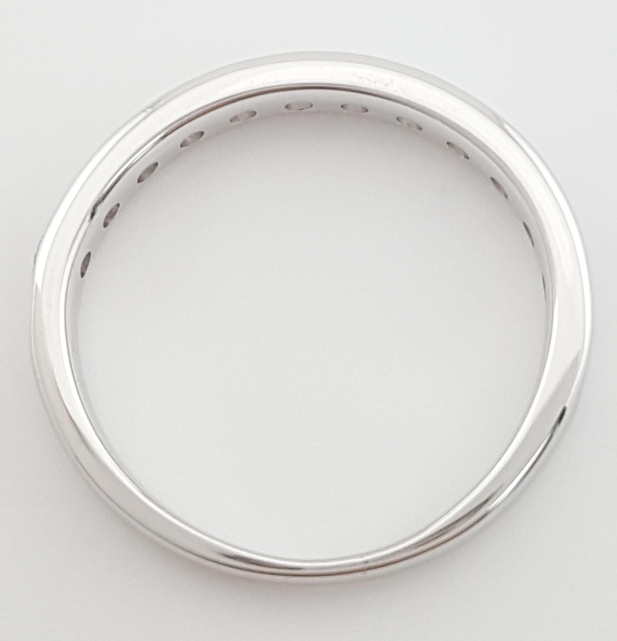 Round Diamond Channel Set Half Circle Wedding Band Ring 0.5 ct 3.2 mm 14k W Gold