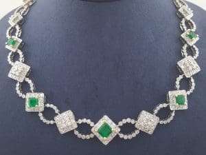 Natural Colombian Emerald & Diamond Necklace 24.9 ct 18k Gold 104.8 Gr Rtl $88K