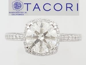 Tacori Dantela Halo Diamond Engagement Ring 1.46 ct 18k W Gold GIA Retail $11.7K
