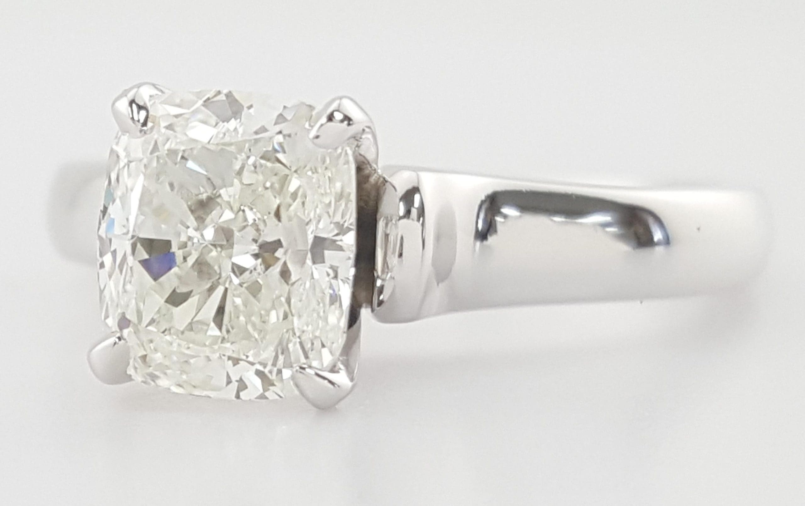 Elongate Cushion Cut Diamond Solitaire Engagement Ring 1.51 ct Plat Rtl $17K