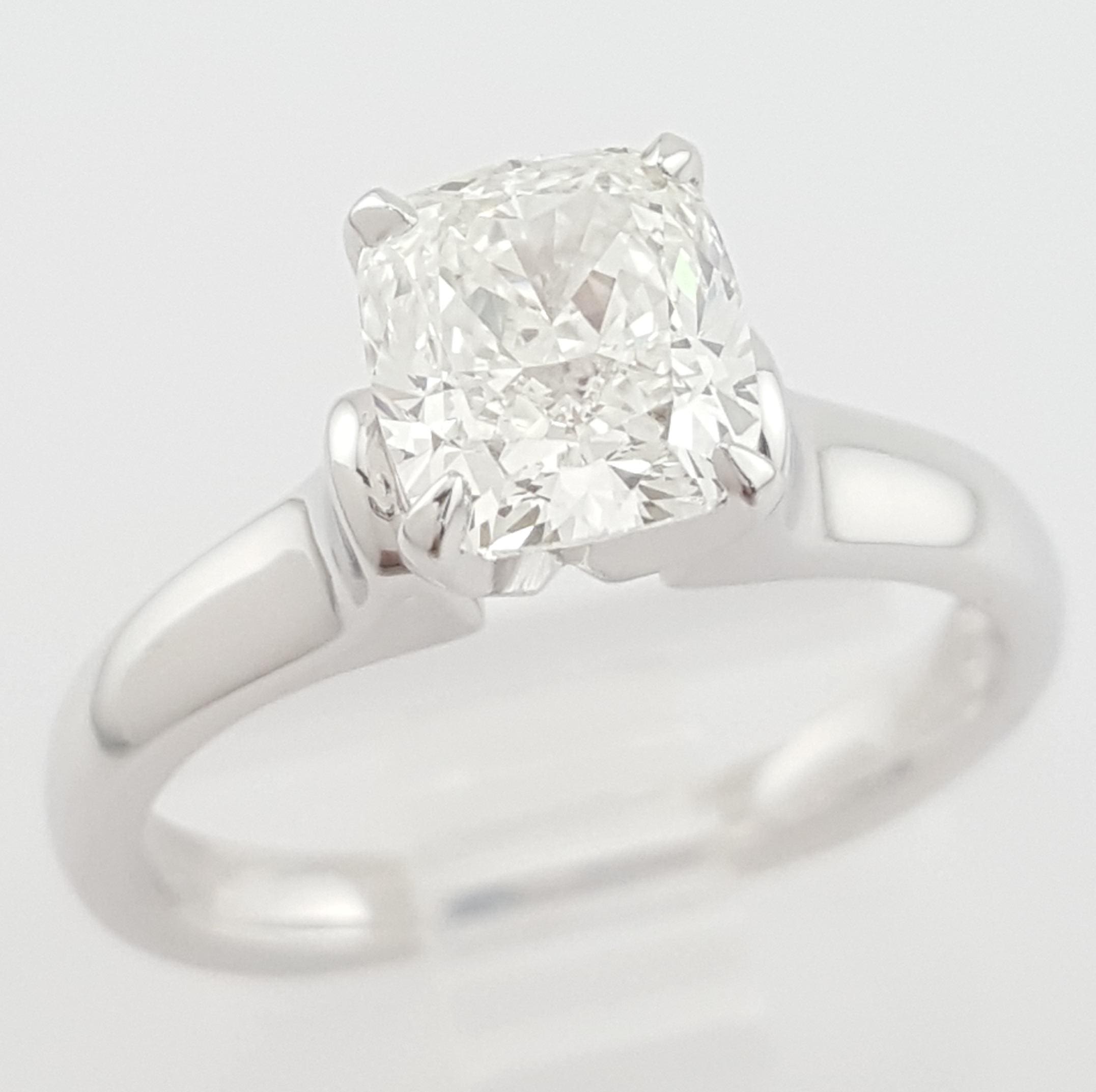 Elongate Cushion Cut Diamond Solitaire Engagement Ring 1.51 ct Plat Rtl $17K