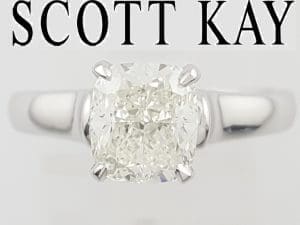 Elongate Cushion Cut Diamond Solitaire Engagement Ring 1.51 ct Plat Rtl $17K