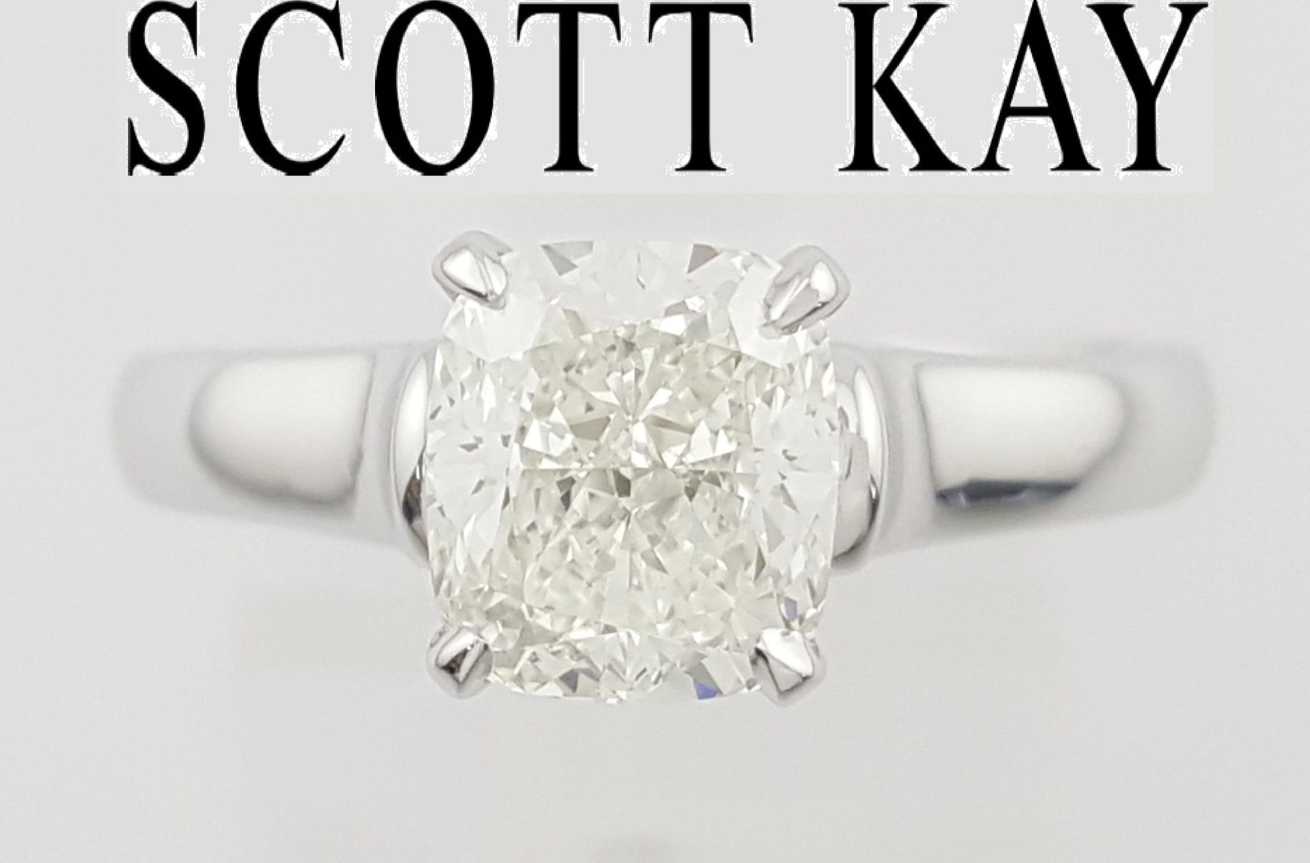 Elongate Cushion Cut Diamond Solitaire Engagement Ring 1.51 ct Plat Rtl $17K