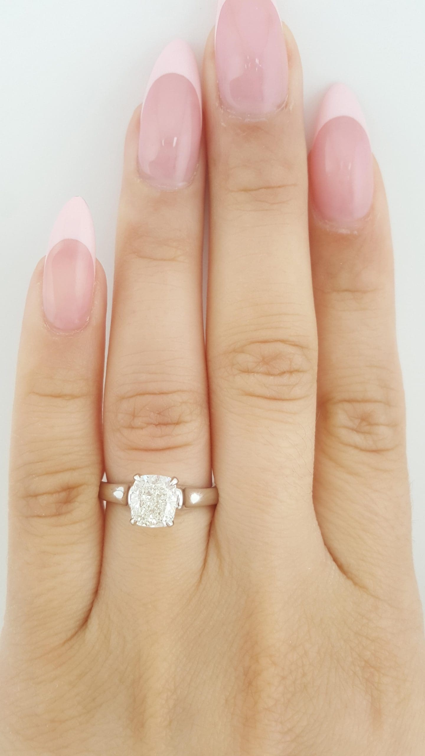 Elongate Cushion Cut Diamond Solitaire Engagement Ring 1.51 ct Plat Rtl $17K