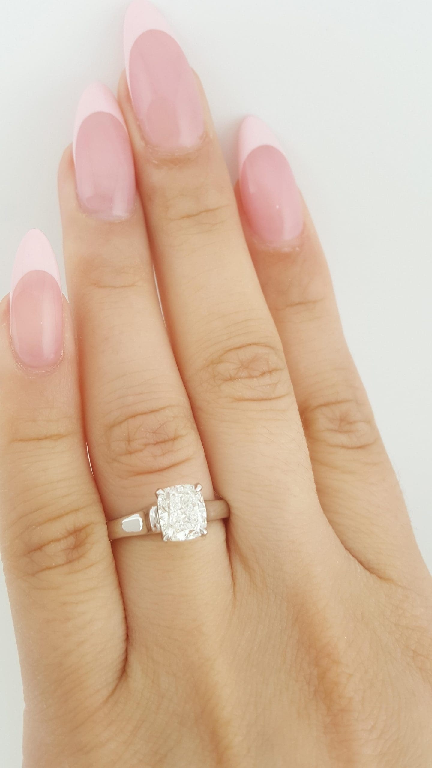 Elongate Cushion Cut Diamond Solitaire Engagement Ring 1.51 ct Plat Rtl $17K
