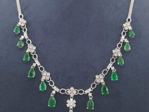 Colombian Emerald Diamond Drop Necklace 11.15 ct 18k Gold 18.8 Gr Rtl $30K