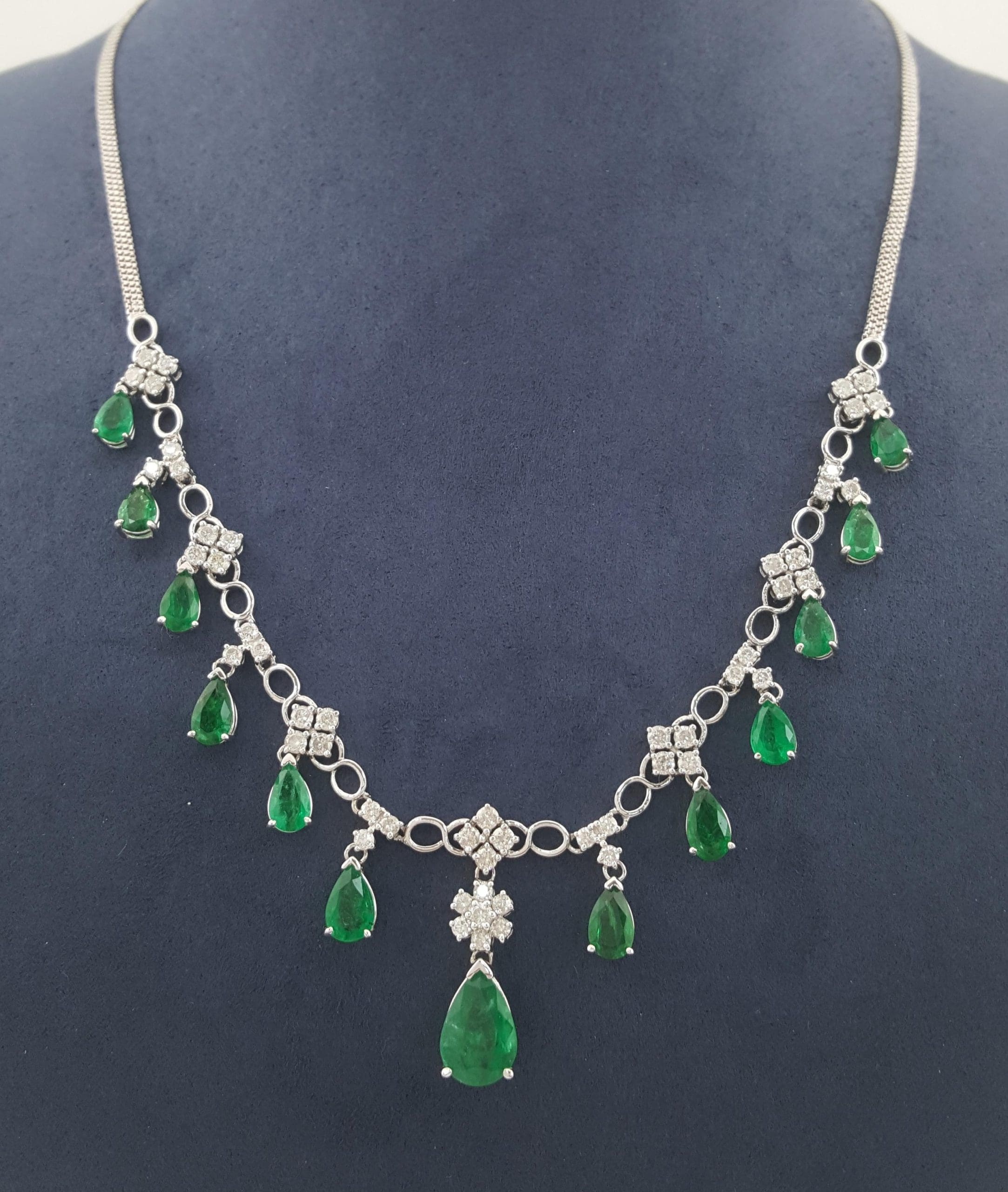 Colombian Emerald Diamond Drop Necklace 11.15 ct 18k Gold 18.8 Gr Rtl $30K