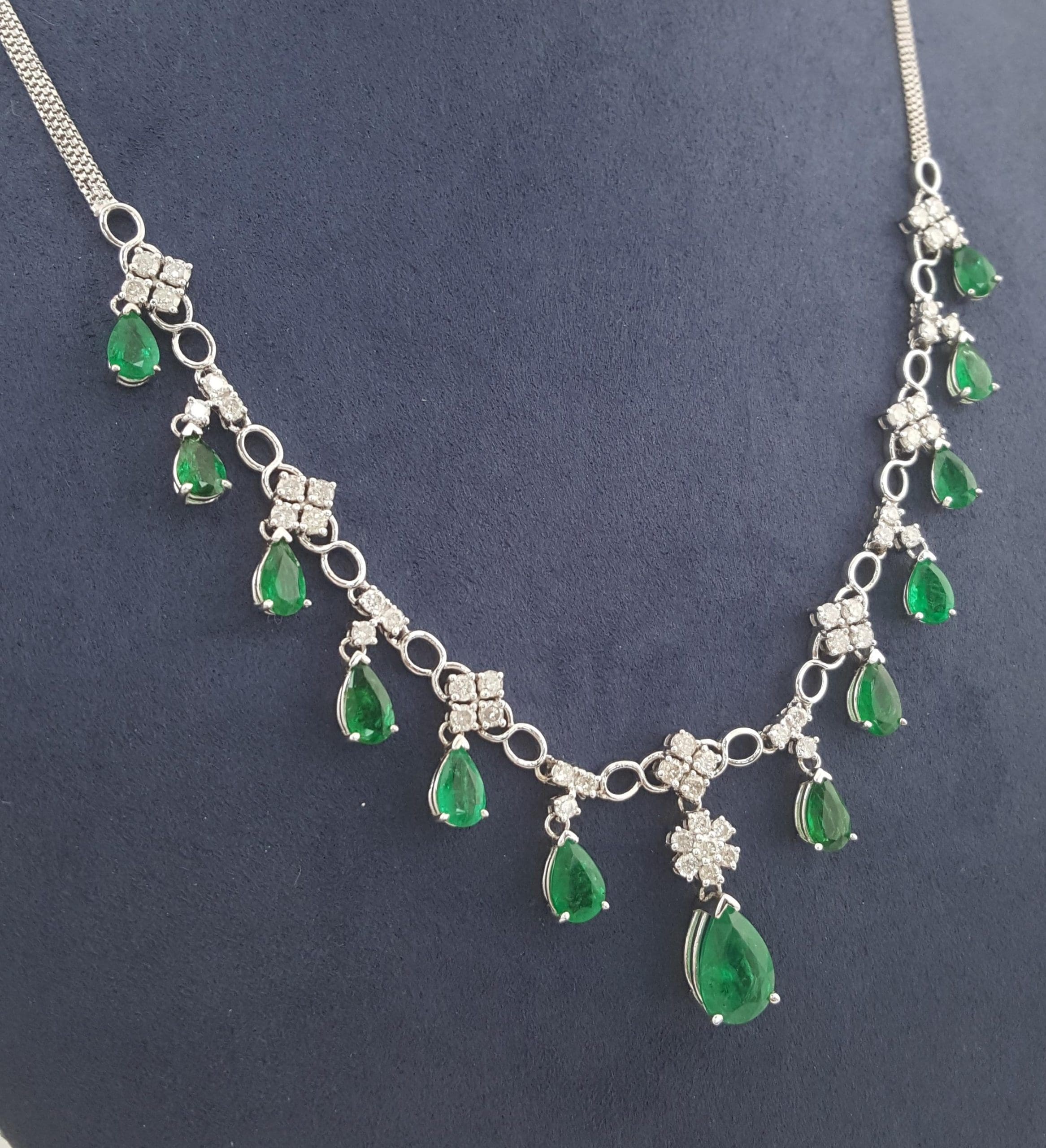 Colombian Emerald Diamond Drop Necklace 11.15 ct 18k Gold 18.8 Gr Rtl $30K