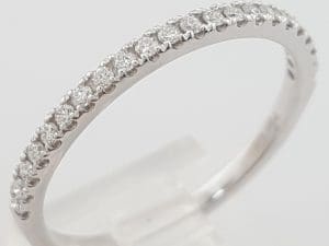 Half Circle Round Diamond Wedding Band 0.22 ct Platinum 2 mm 3.3 Grams