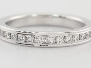 Benchmark Diamond Channel Set Half Circle Wedding Band Ring 0.32ct 3 mm 14k Gold