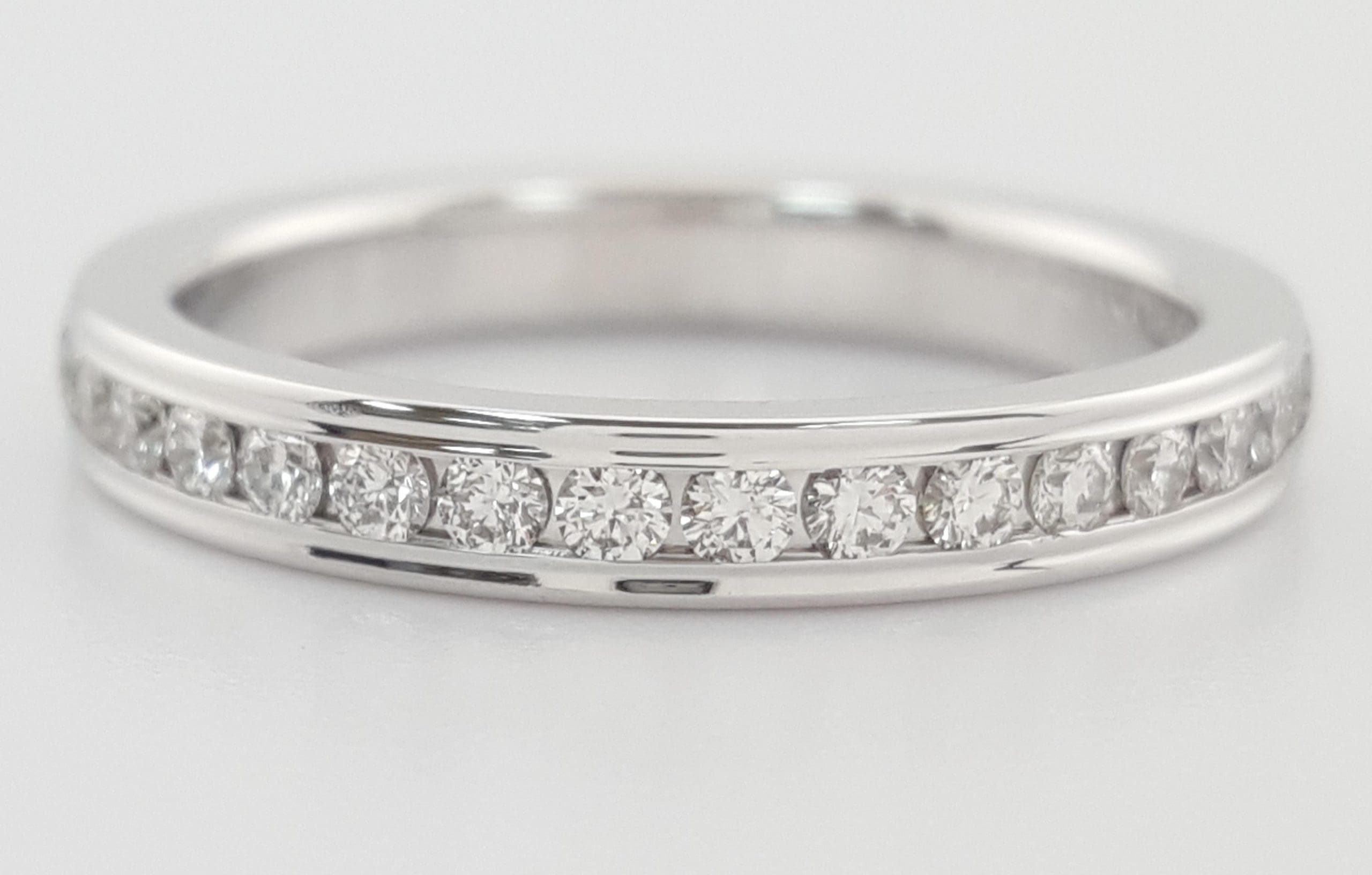 Benchmark Diamond Channel Set Half Circle Wedding Band Ring 0.32ct 3 mm 14k Gold