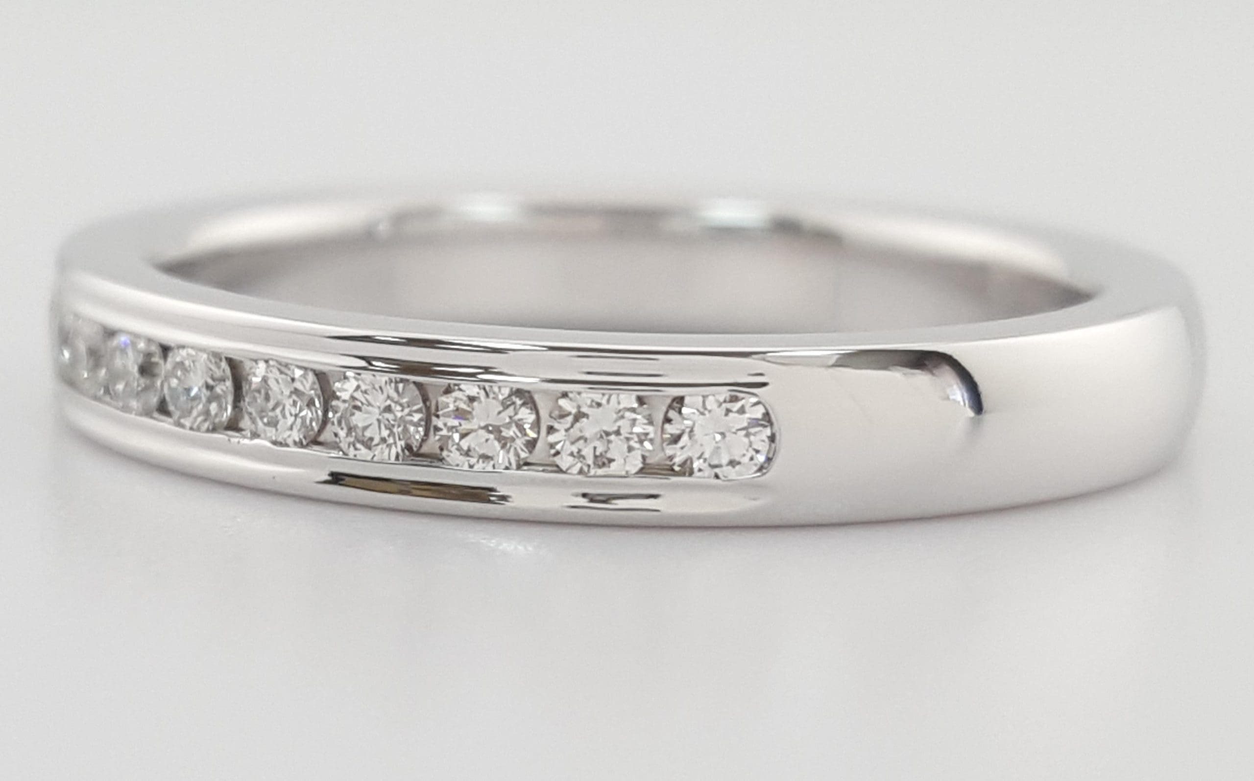 Benchmark Diamond Channel Set Half Circle Wedding Band Ring 0.32ct 3 mm 14k Gold