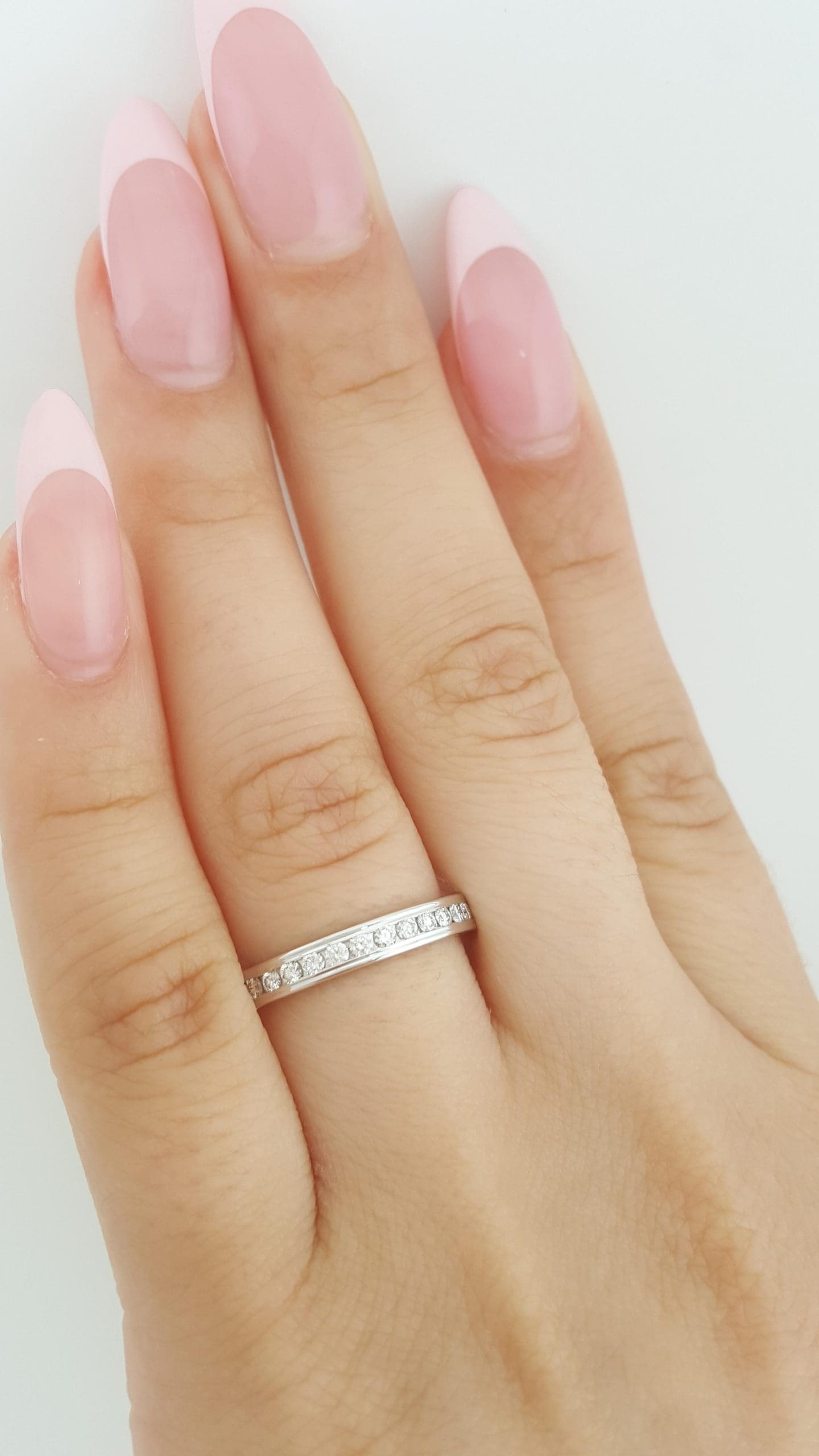 Benchmark Diamond Channel Set Half Circle Wedding Band Ring 0.32ct 3 mm 14k Gold