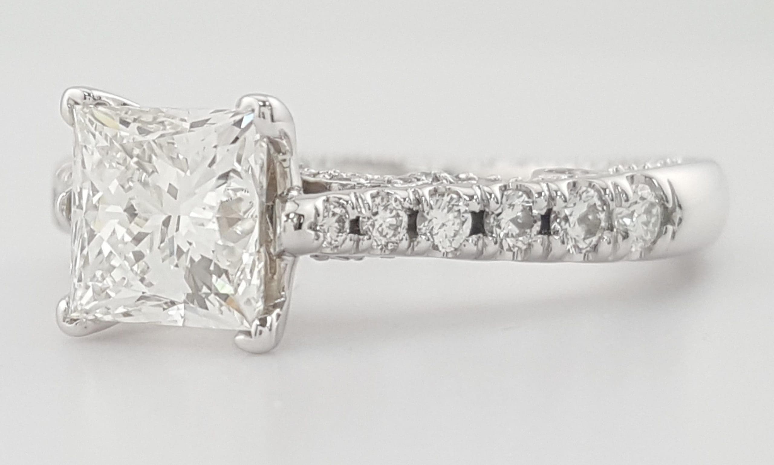 Verragio Insignia Leo Princess Diamond Engagement Ring 18k White Gold 1.9 ct