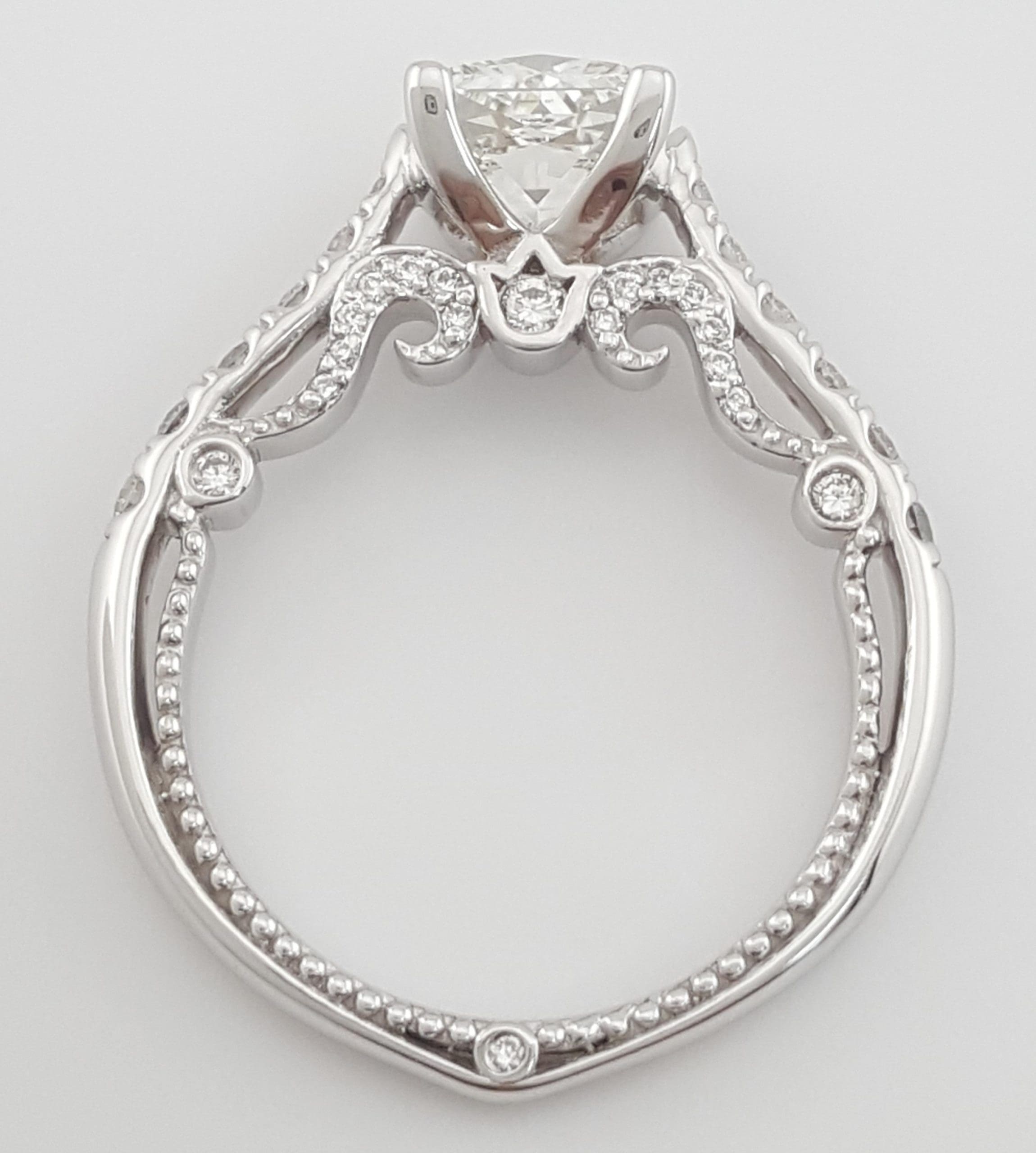 Verragio Insignia Leo Princess Diamond Engagement Ring 18k White Gold 1.9 ct