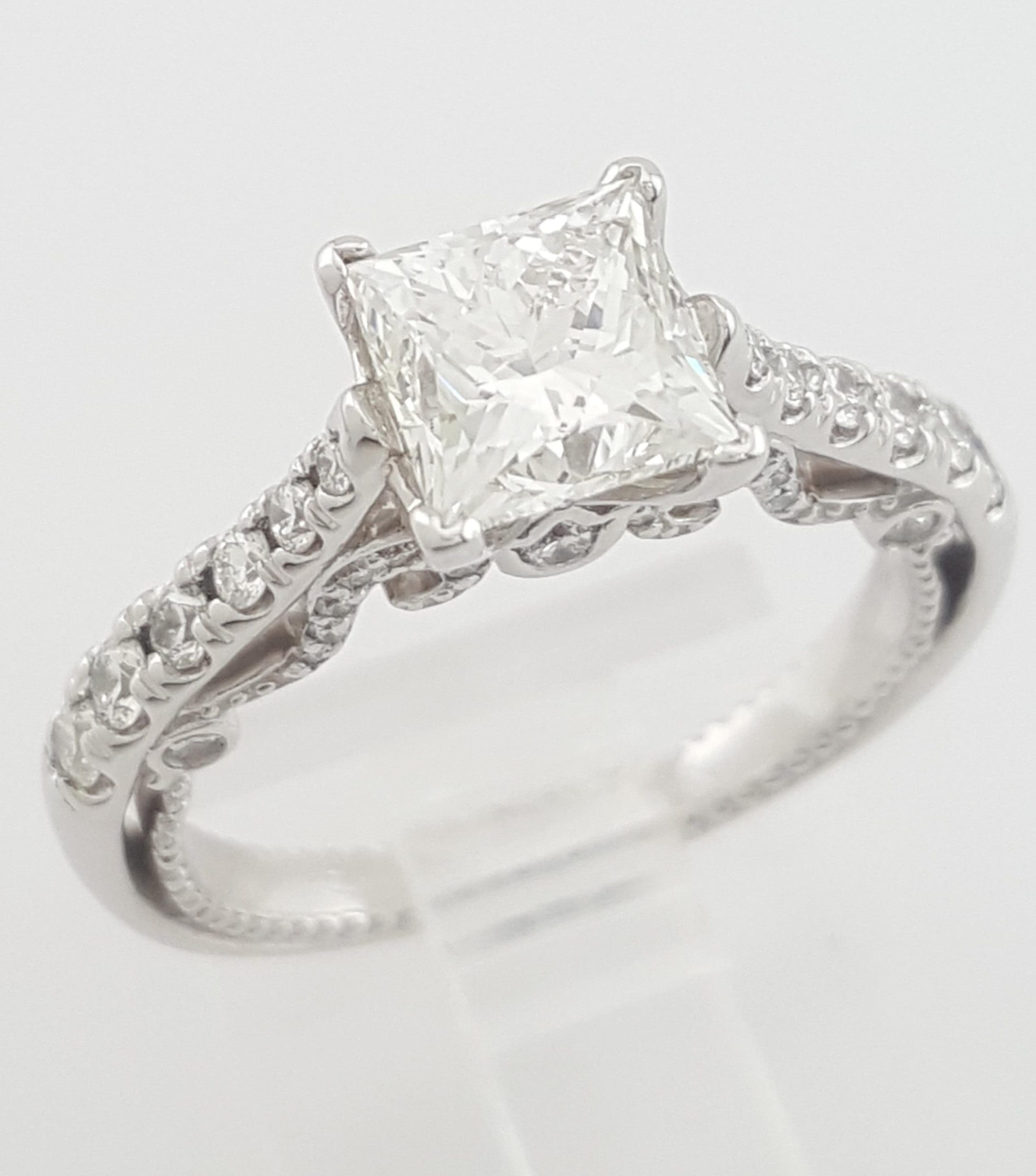 Verragio Insignia Leo Princess Diamond Engagement Ring 18k White Gold 1.9 ct