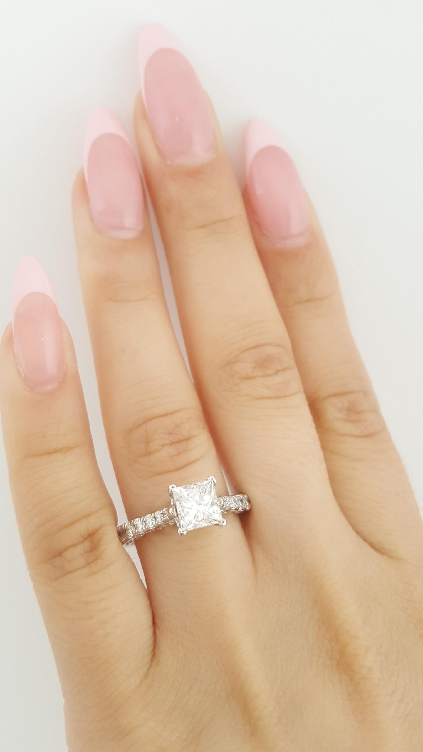 Verragio Insignia Leo Princess Diamond Engagement Ring 18k White Gold 1.9 ct