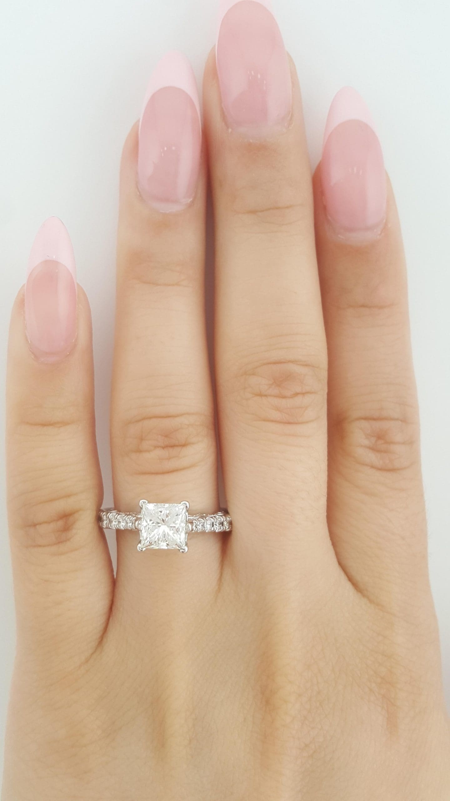 Verragio Insignia Leo Princess Diamond Engagement Ring 18k White Gold 1.9 ct