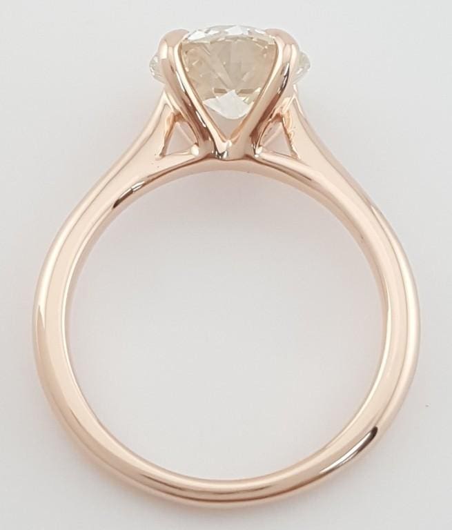 Antique Old European Cut Diamond Solitaire Engagement Ring 1.75 ct 14k Rose Gold
