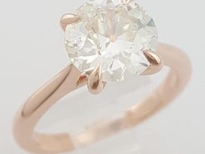 Antique Old European Cut Diamond Solitaire Engagement Ring 1.75 ct 14k Rose Gold