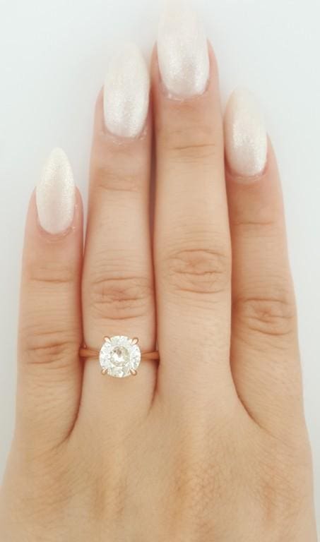 Antique Old European Cut Diamond Solitaire Engagement Ring 1.75 ct 14k Rose Gold