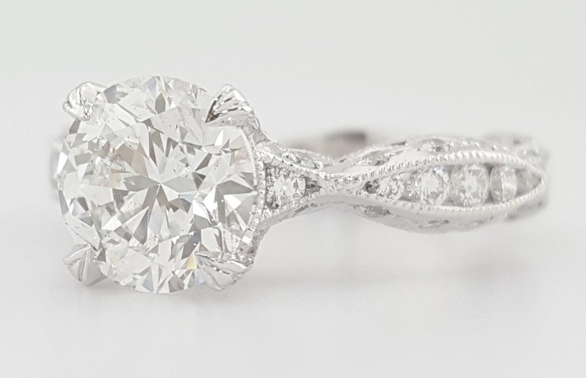 TACORI Classic Crescent Round Diamond Engagement Ring Plat 2.81 ct GIA Rtl $25k