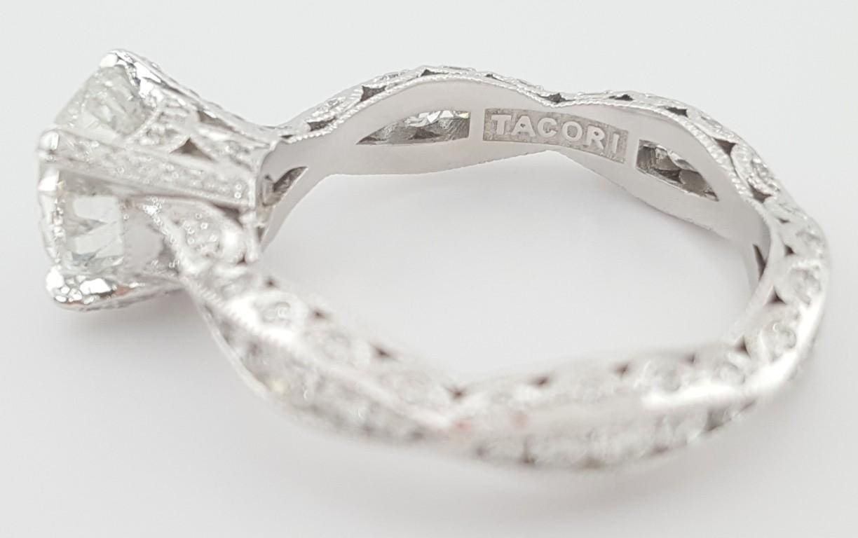 TACORI Classic Crescent Round Diamond Engagement Ring Plat 2.81 ct GIA Rtl $25k
