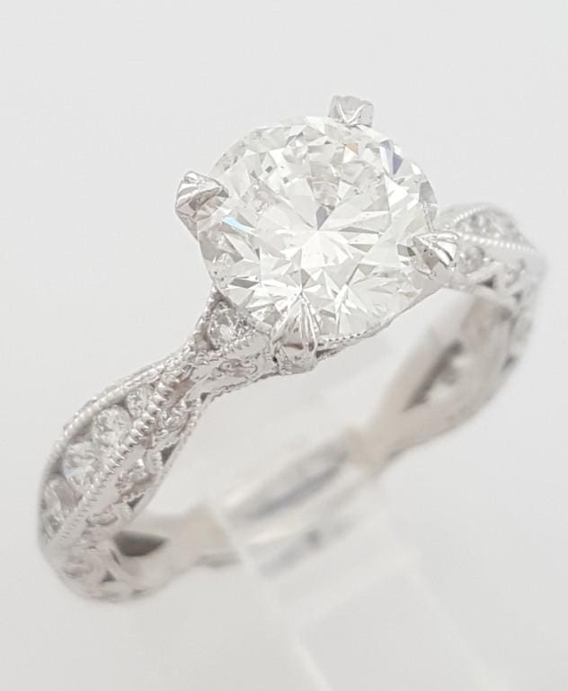 TACORI Classic Crescent Round Diamond Engagement Ring Plat 2.81 ct GIA Rtl $25k
