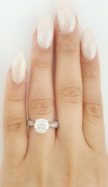 TACORI Classic Crescent Round Diamond Engagement Ring Plat 2.81 ct GIA Rtl $25k