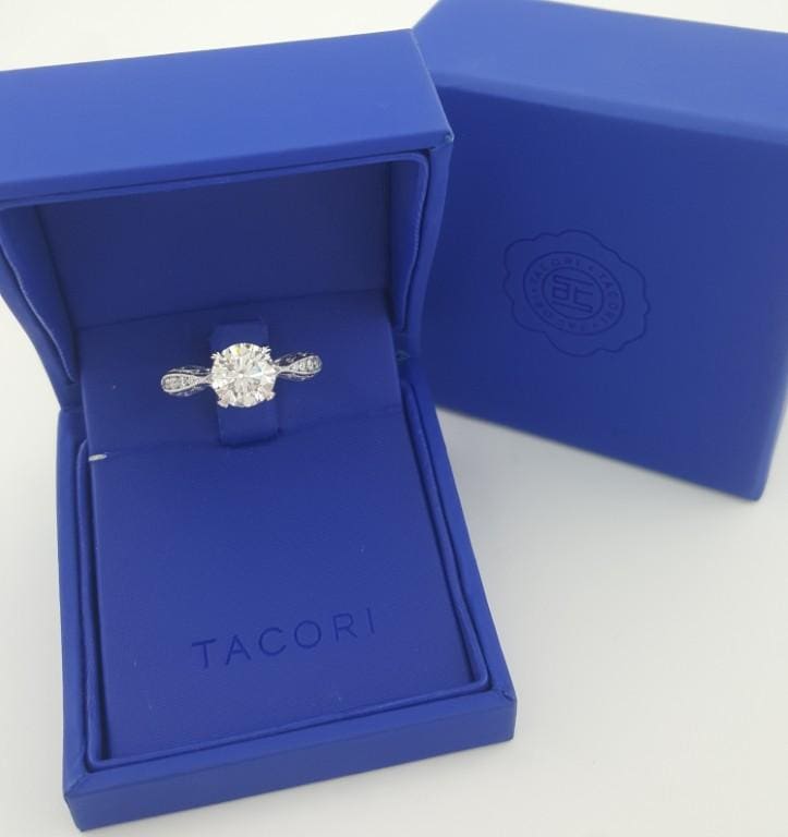 TACORI Classic Crescent Round Diamond Engagement Ring Plat 2.81 ct GIA Rtl $25k