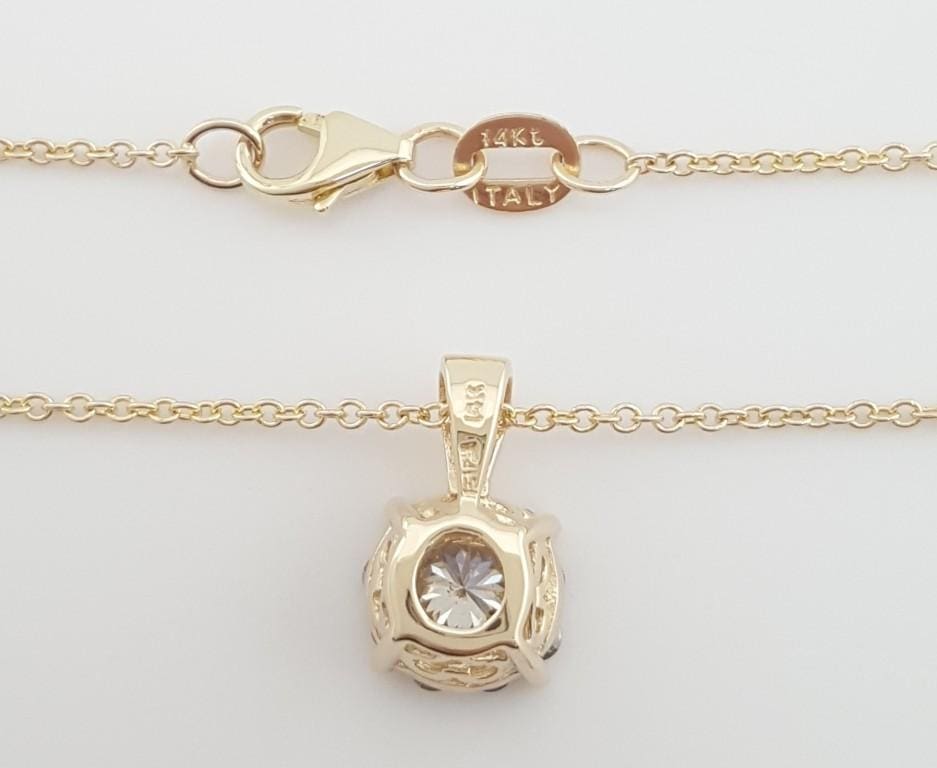 Effy Bouquet Round Diamond Halo Pendant Necklace 14k Yellow Gold 0.47 ct $2,376