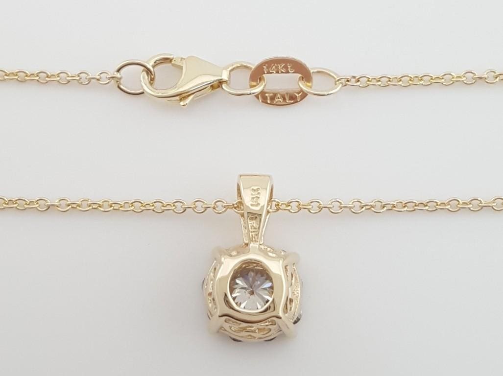 Effy Bouquet Round Diamond Halo Pendant Necklace 14k Yellow Gold 0.47 ct $2,376