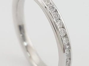 Round Diamond Eternity Channel Set Wedding Ring 0.65 ct 2.7 mm Platinum