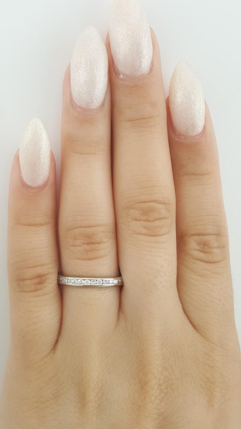 Round Diamond Eternity Channel Set Wedding Ring 0.65 ct 2.7 mm Platinum