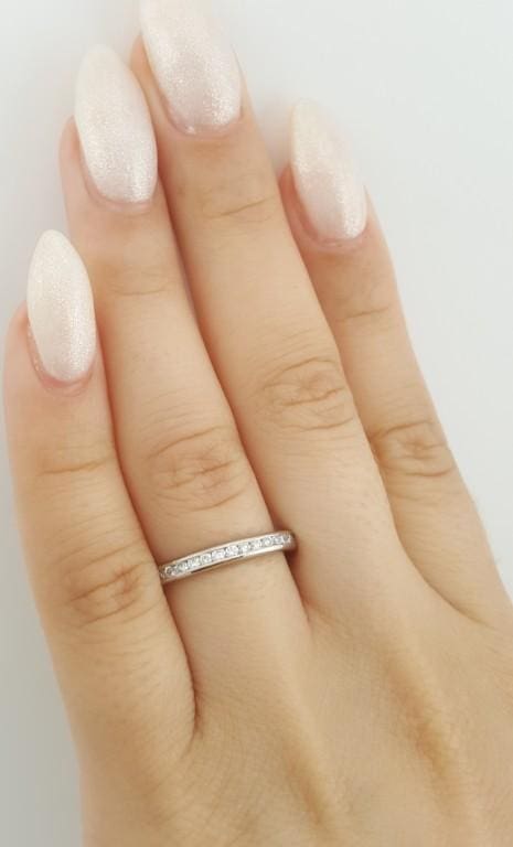 Round Diamond Eternity Channel Set Wedding Ring 0.65 ct 2.7 mm Platinum