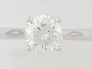 Natural Round Diamond Solitaire Engagement Ring 1.05 ct 14k White Gold Rtl $6K