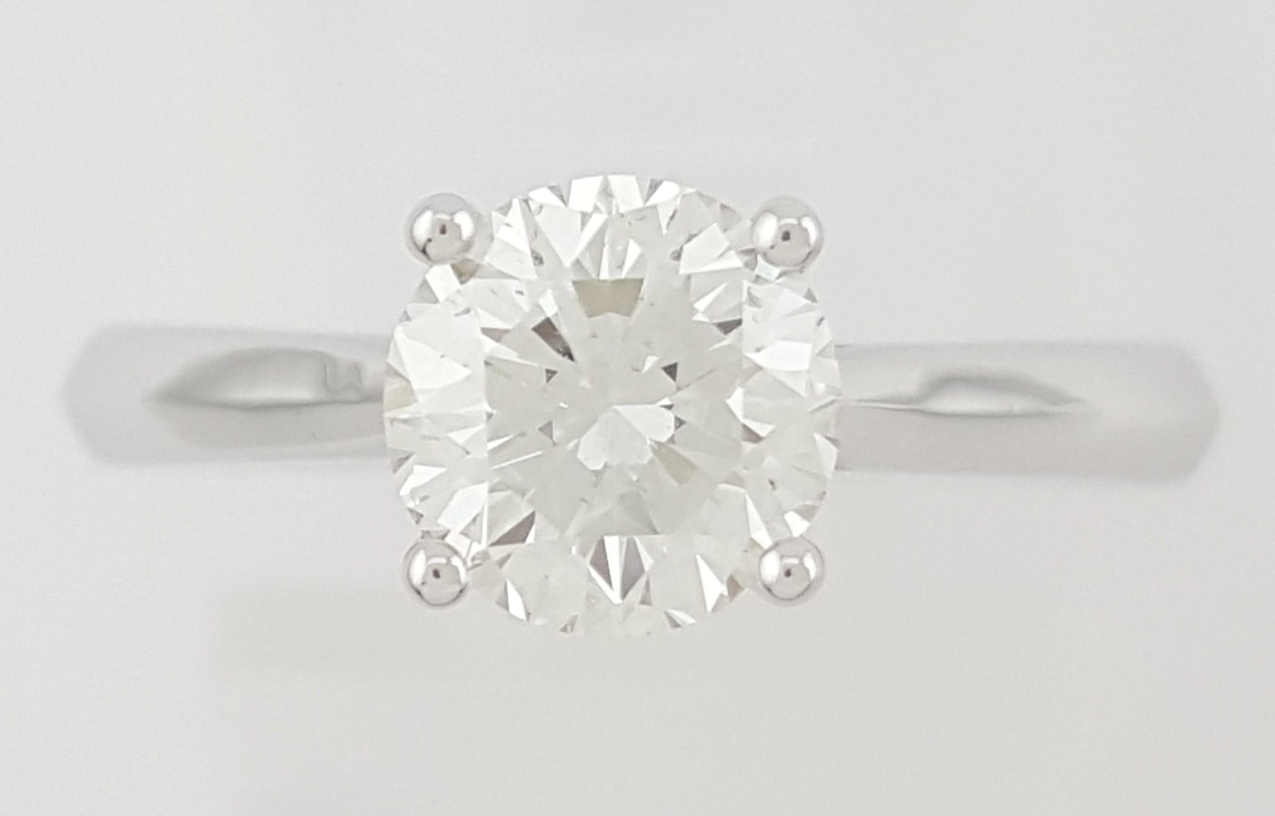Natural Round Diamond Solitaire Engagement Ring 1.05 ct 14k White Gold Rtl $6K