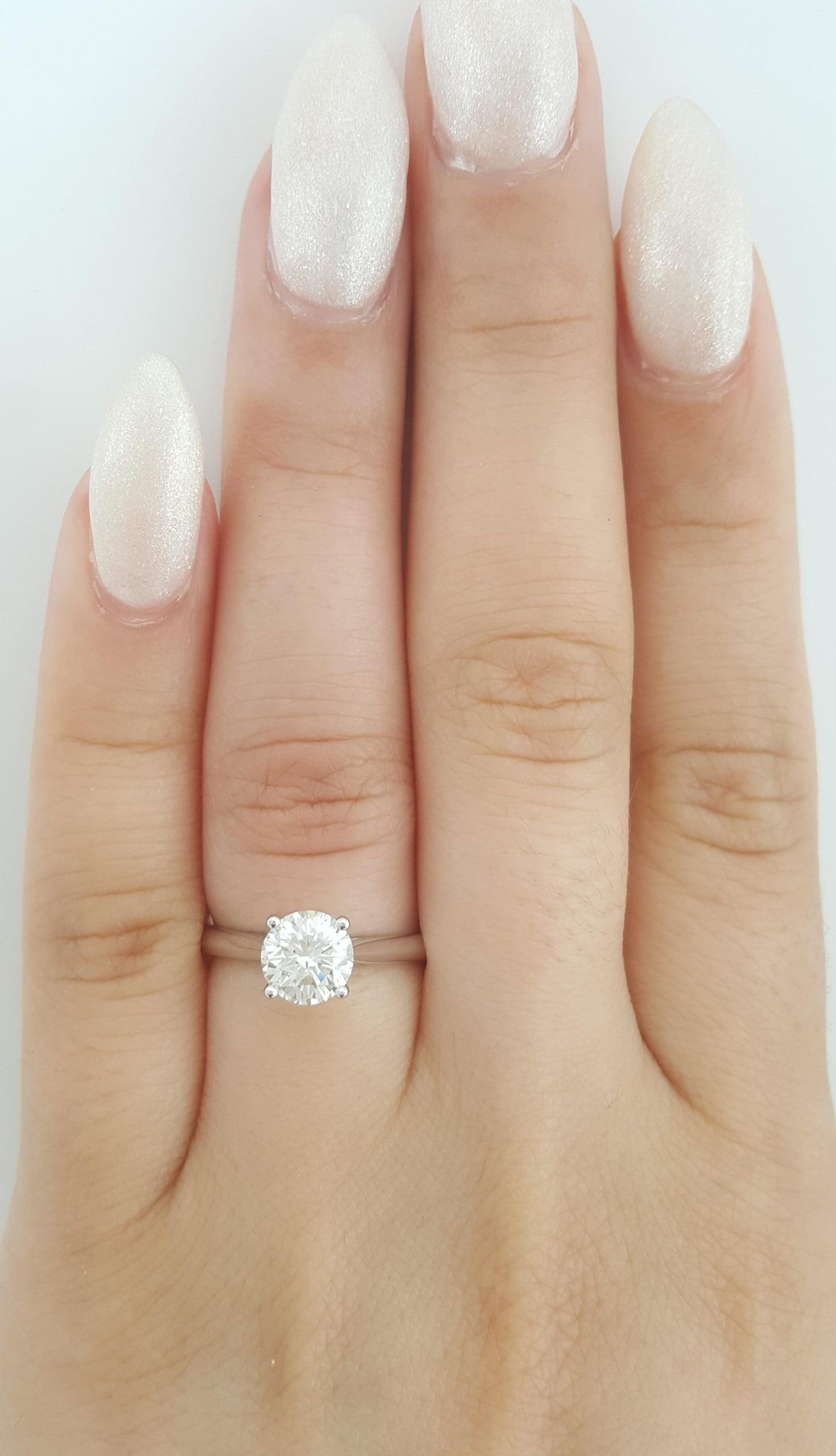 Natural Round Diamond Solitaire Engagement Ring 1.05 ct 14k White Gold Rtl $6K
