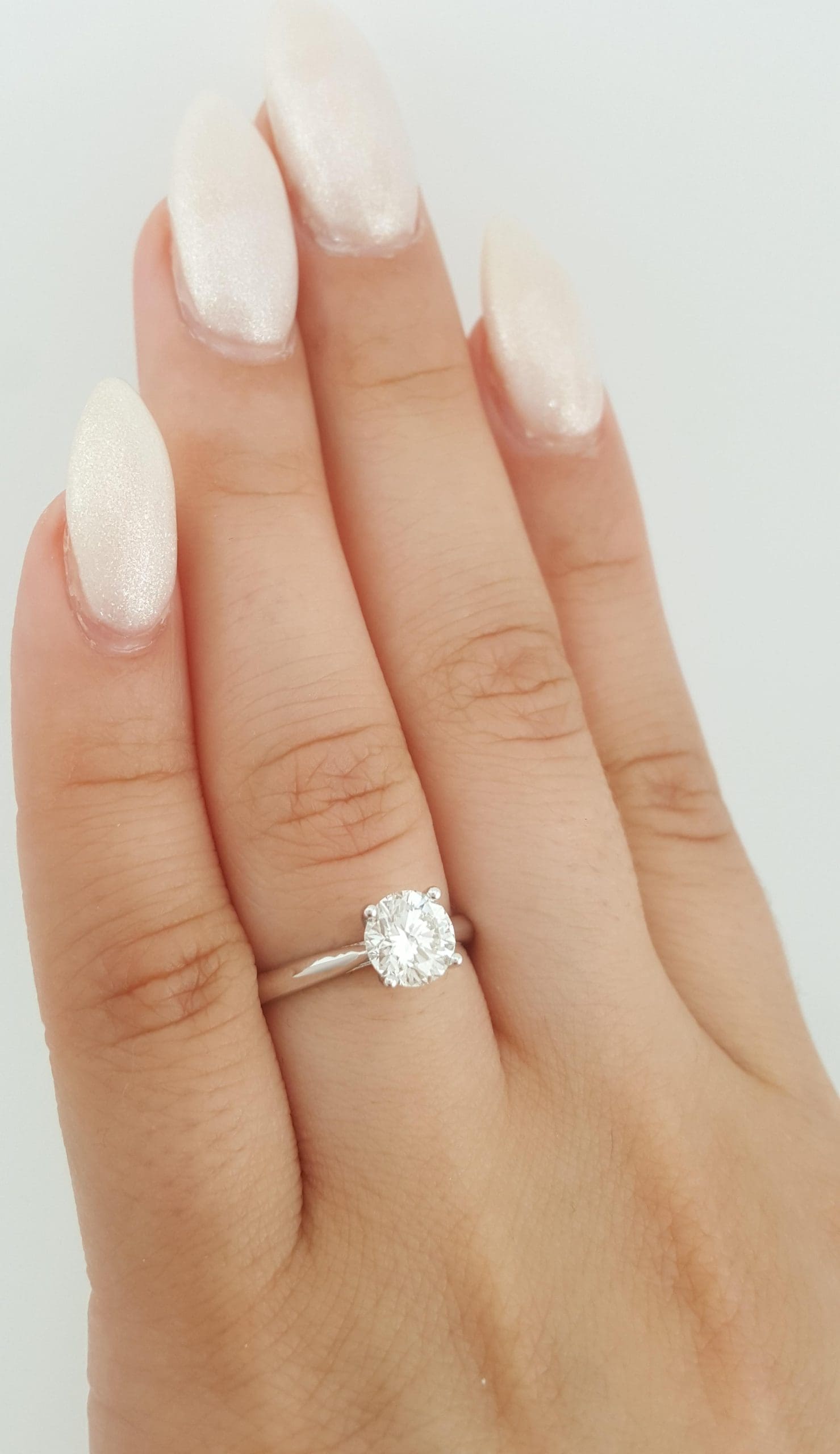 Natural Round Diamond Solitaire Engagement Ring 1.05 ct 14k White Gold Rtl $6K