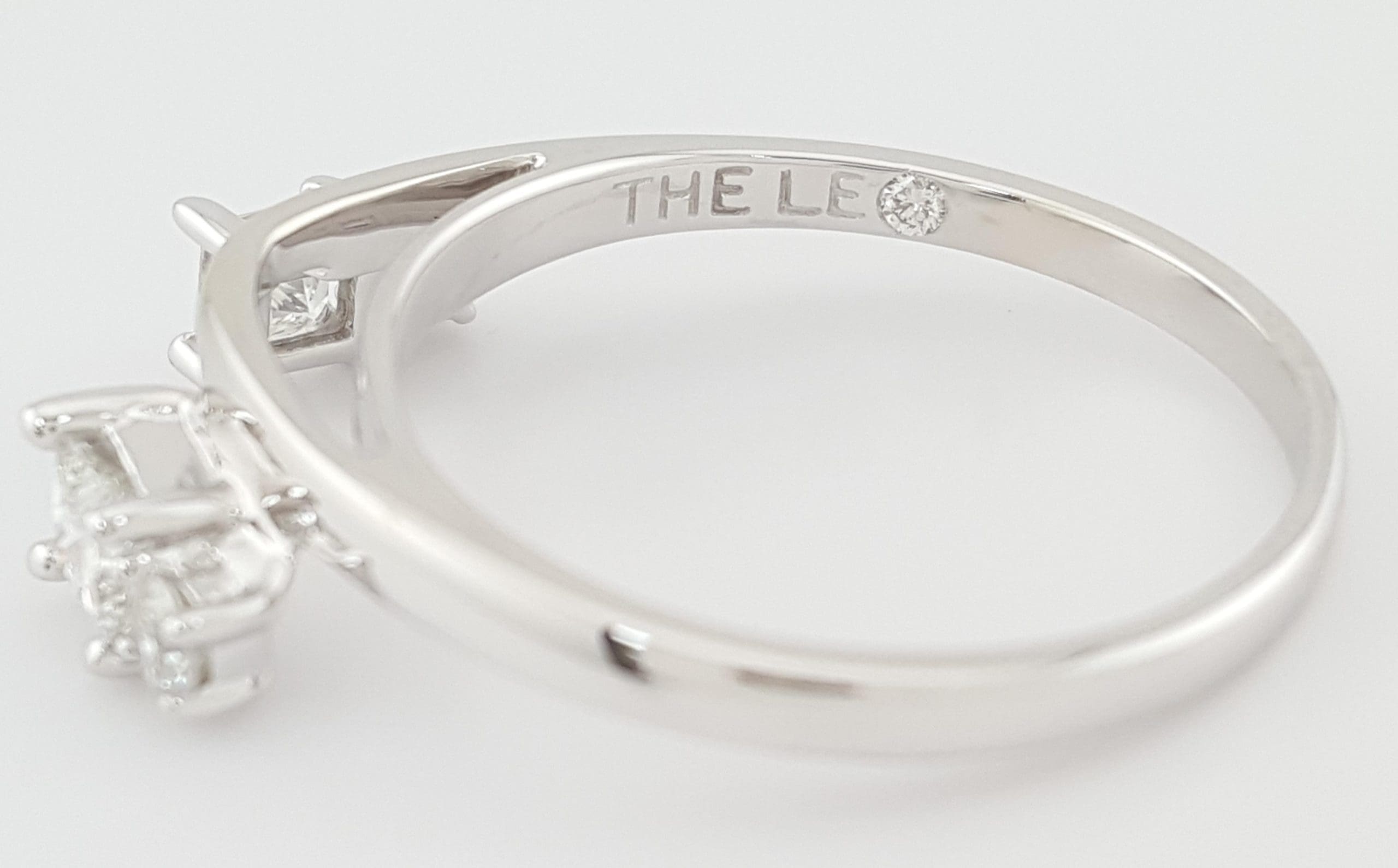 The LEO Princess Round Diamond Enhancer Wedding Ring 14K W Gold 0.49 ct $2,700