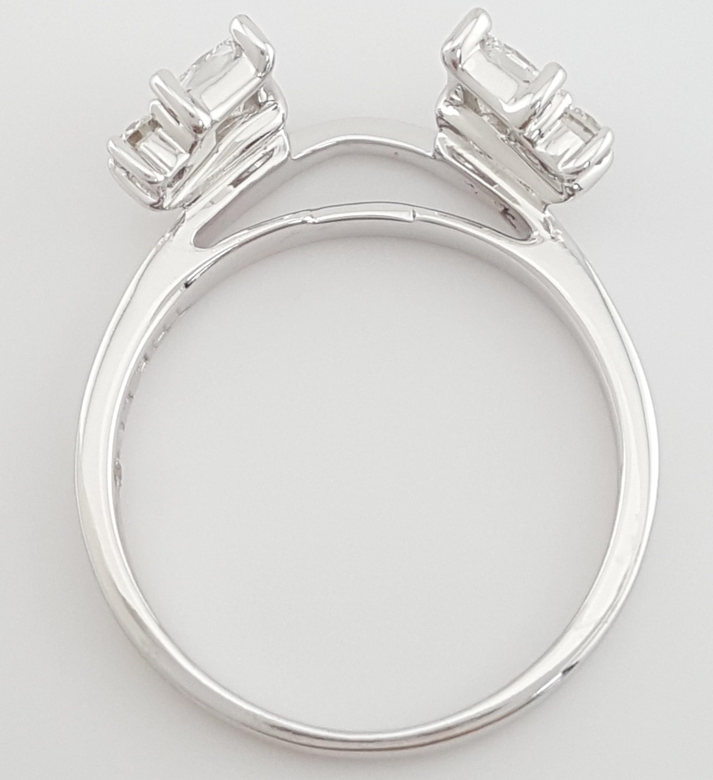The LEO Princess Round Diamond Enhancer Wedding Ring 14K W Gold 0.49 ct $2,700