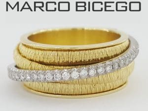 Marco Bicego Round Diamond Statement Ring 0.23 ct 18K White & Yellow Gold 13.5gr