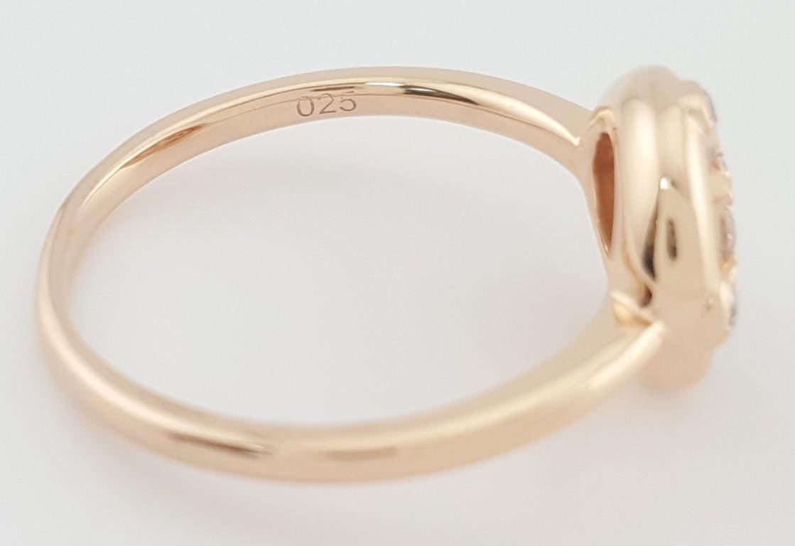 Round Diamond Cluster Halo Engagement Ring 14k Rose Gold 0.25 ct 2.5 Grams