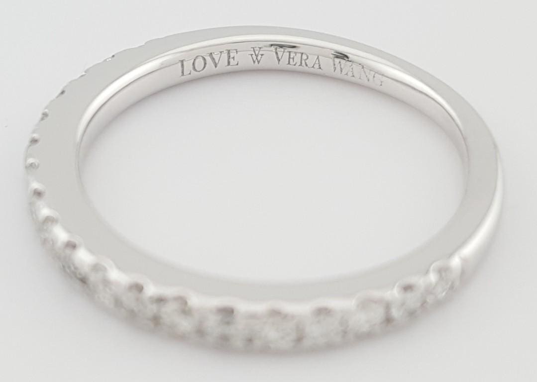 Vera Wang Half Circle Round Diamond Wedding Band 0.33ct 14k White Gold 2 mm 2 Gr