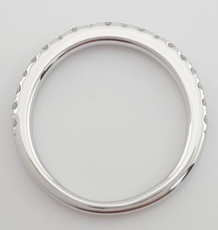 Vera Wang Half Circle Round Diamond Wedding Band 0.33ct 14k White Gold 2 mm 2 Gr