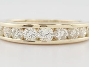 Round Diamond Channel Half Circle Wedding Band Ring 0.75 ct 4 mm 14k White Gold
