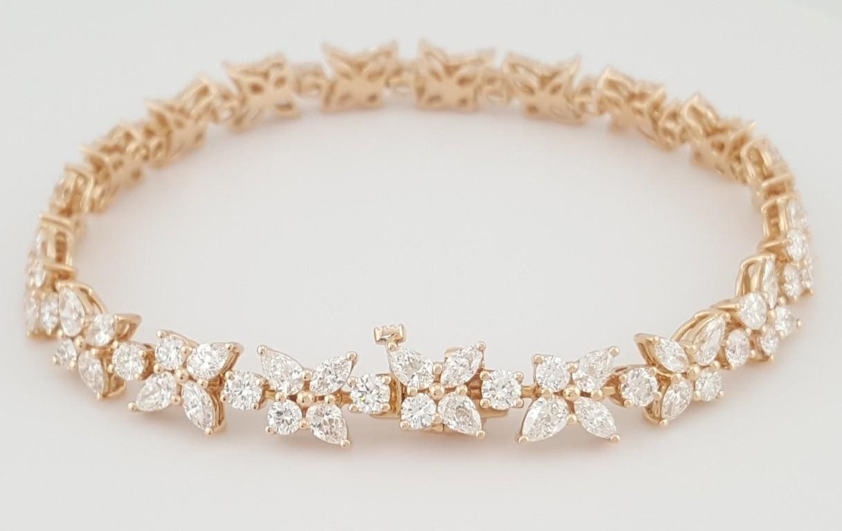 Tiffany & Co Victoria Mixed Cluster Diamond Bracelet 6.25 ct 18k Rose Gold $78K